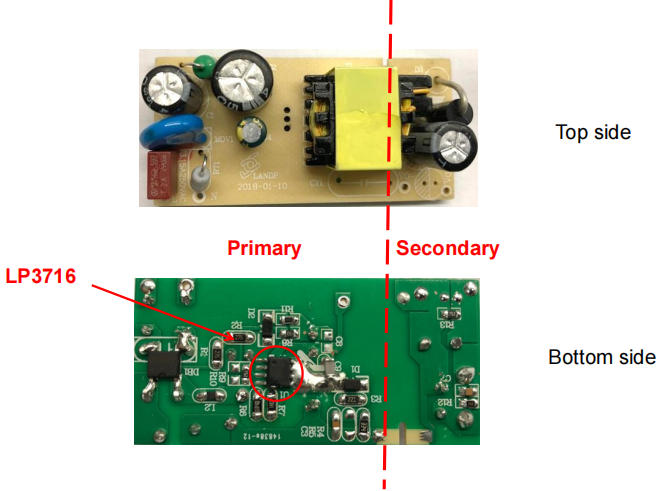 LP3716 12V1A自供電PSR控制芯片參考設計（電路原理圖及DEMO樣板）